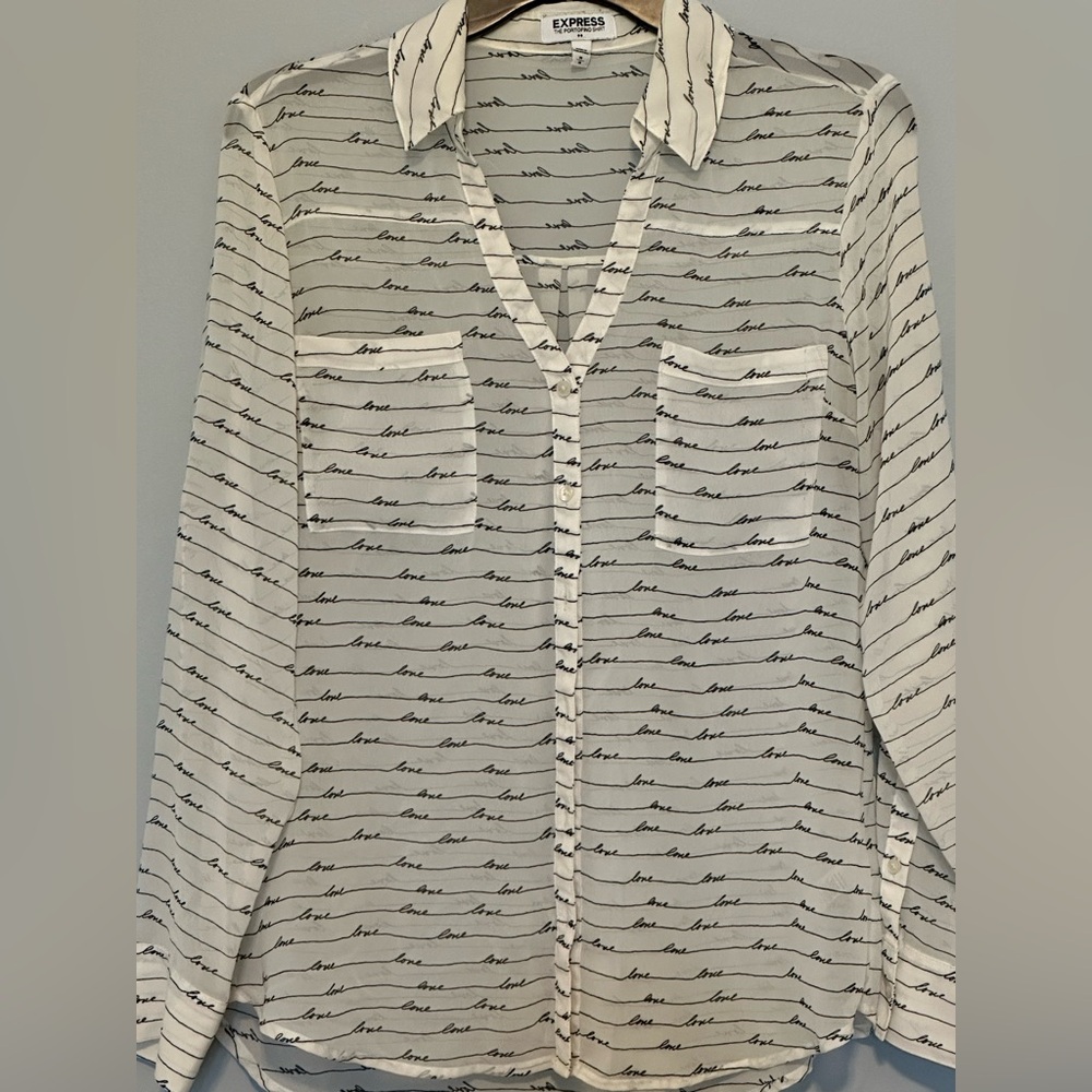 Express White and Black “Love” Portfolio Shirt